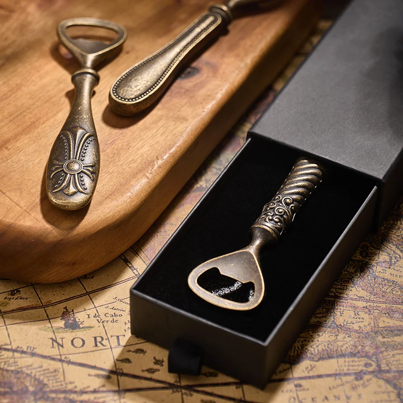 

European Vintage Brass Bottle Opener, Luxury Home Beer Bottle Opener, Creative Housewarming Gift for Men,Stylish Bar Accessory