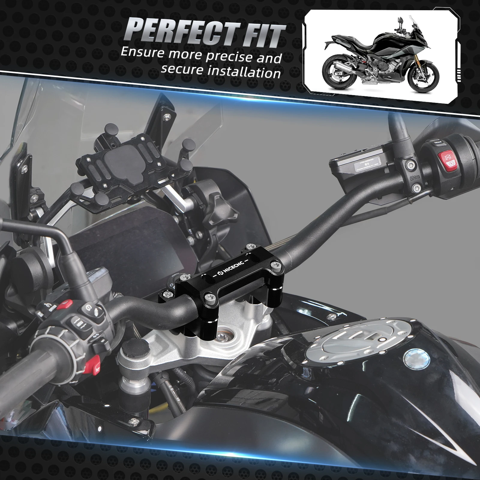 For BMW R 1250 GS 2019-2023 R1250GS Adventure 2019-2024 Motorcycle Handlebar Riser 45MM 6061-T6 aluminum alloy