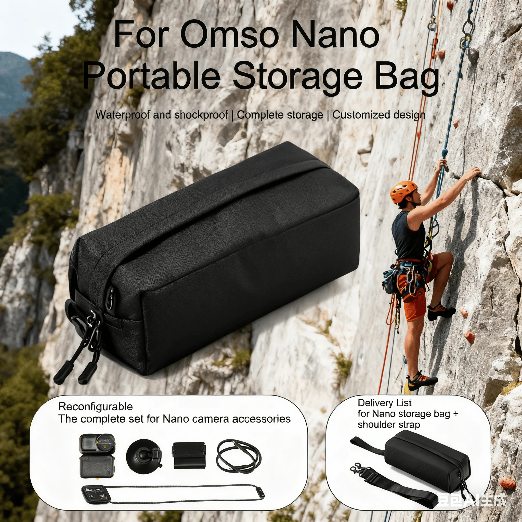 

Thumb Camera Bag Portable Anti-fall Single Shoulder Crossbody Bag For DJI Osmo-Nano Action Camera Protection Accessories