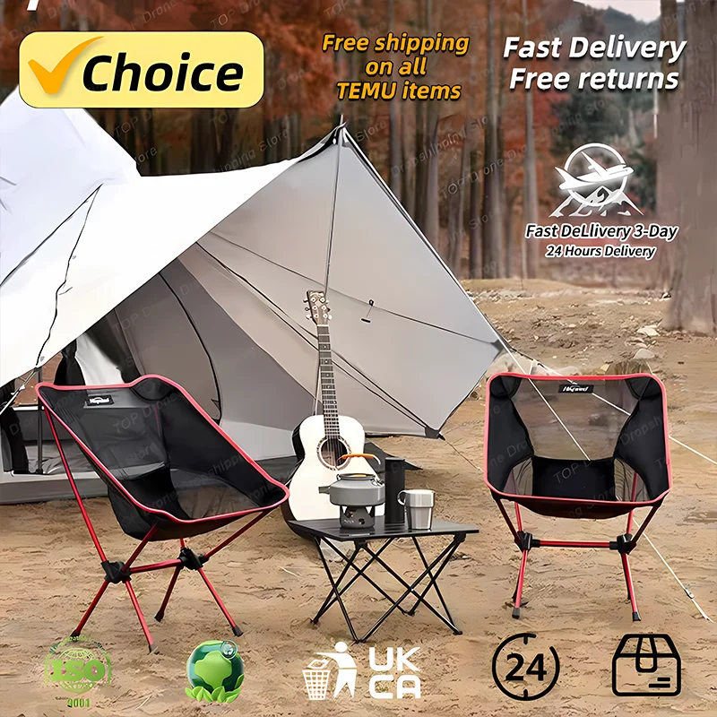 New Detachable Portable Folding Moon Chair Outdoor Camping Chairs Beach Fishing Chair Ultralight Travel Hiking Picnic Seat Tools