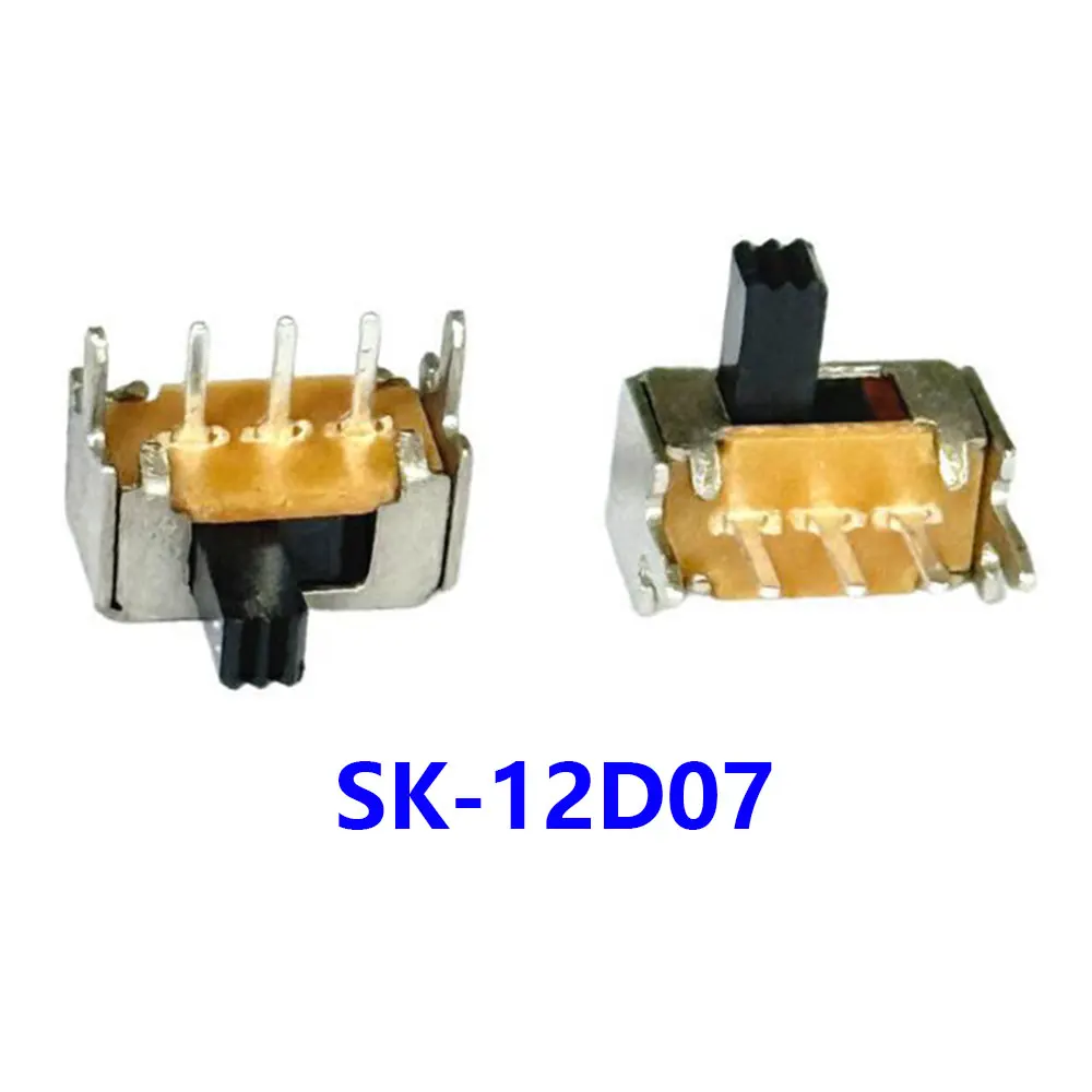 10-50Pcs SK12D07 Toggle Switch 3Pin PCB 2 Position 1P2T SPDT SK12D07VG4 Handle Height 4mm Miniature Slide Switch Side Knob