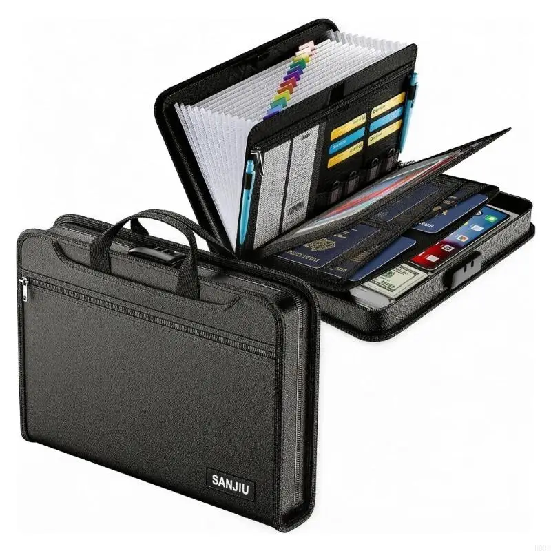 Schwer entflammbare Aktenaufbewahrungstasche mit Sicherheitsverschluss für Dokumente, Pässe und USB-Laufwerke B03E – Detail 9