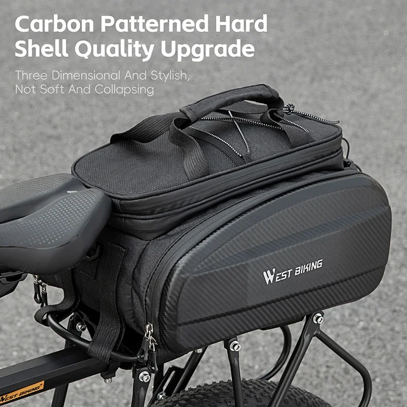 

WEST BIKING Большая вместительная сумка на заднее сиденье велосипеда EVA Многоцелевая сумка-переноска для шоссейного велосипеда MTB Расширяемая сумка на заднюю стойку велосипеда