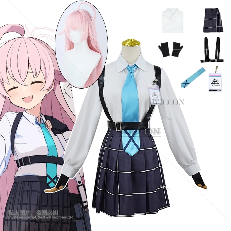 Spiel blau Archiv Takanashi Hoshino Cosplay Kostüm Frauen Mann Uniform Outfit Perücke setzt Kawaii Kleid JK Uniform Rollenspiel