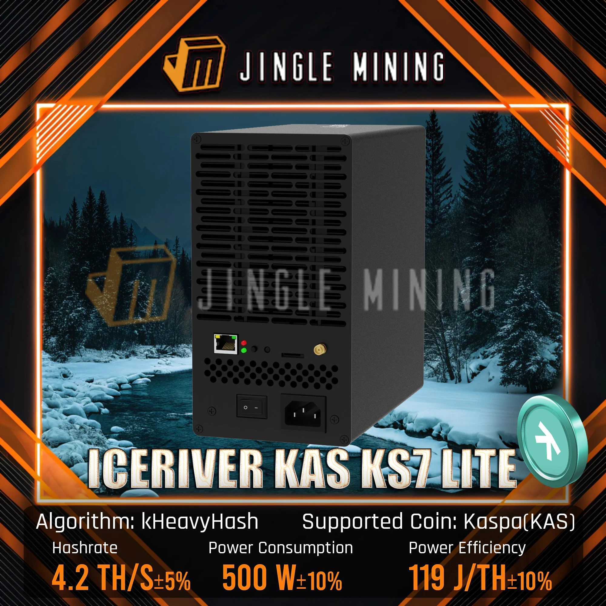 جلجل التعدين ICERIVER KAS KS7 LITE 4.2T 500 واط استهلاك الطاقة صفر صاخبة في المخزون آلة تعدين التشفير الجديدة التعدين #1
