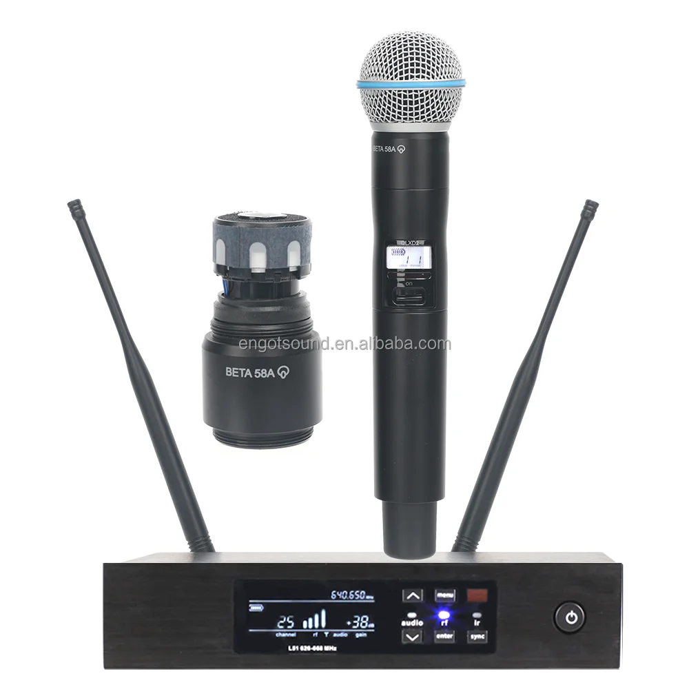 Qlxd4 beta58a beta87a ksm9 uhf drahtloses Handheld-Karaoke-Mikrofon profession elle drahtlose Metalls ysteme