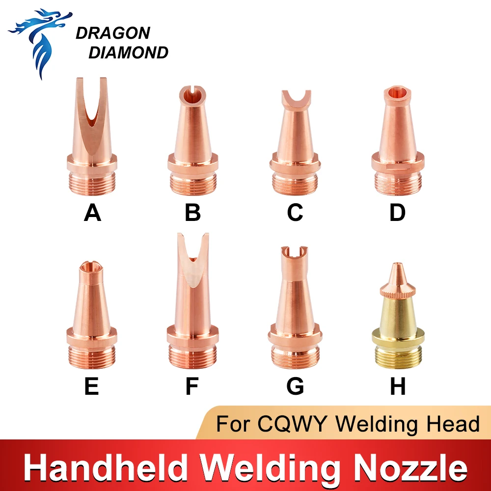 Original Laser Welding Nozzle Copper Hand-held Head Thread M16 Type A-H Cutting Nozzle For CQWY Handheld Welding Machine