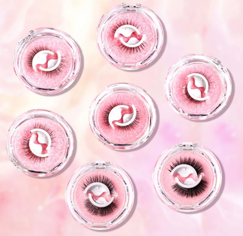 1 paio di ciglia finte autoadesive riutilizzabili naturali multiple reversibili senza colla paia di ciglia finte calde