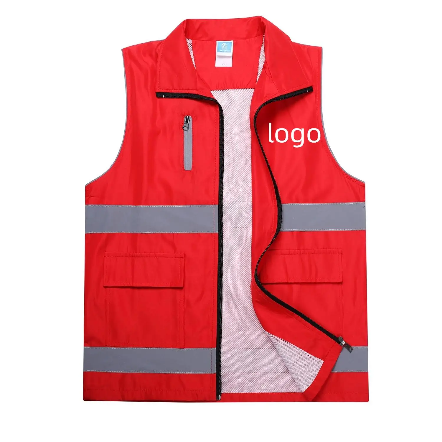 Seasonal Outdoor Men Vest Personalized Customized Print Logo Group Public Welfare Activity High Visibility Workwear Work Clothes