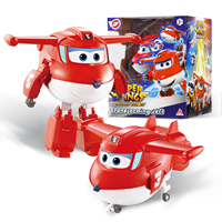 Super Wings S8 5 Inches NEW JETT Transforming Deformation Transform from Airplane to Robot in 10 Steps Action Figures Kid Toys