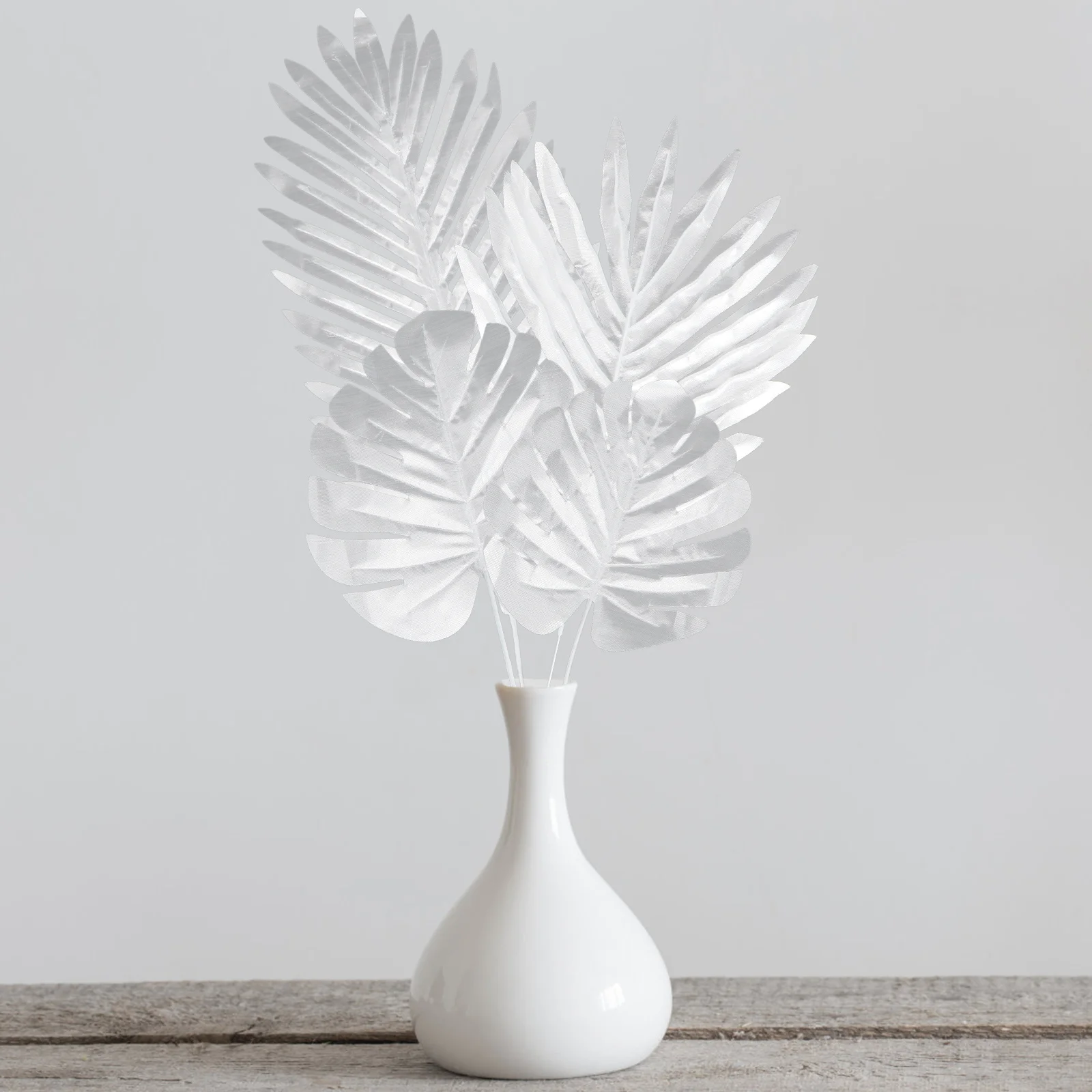 

24Pcs Simulated Silver Leaves Premium Artificial Leaves for Realistic Home Wedding Party Decor Long-Lasting Natural Atmosphere