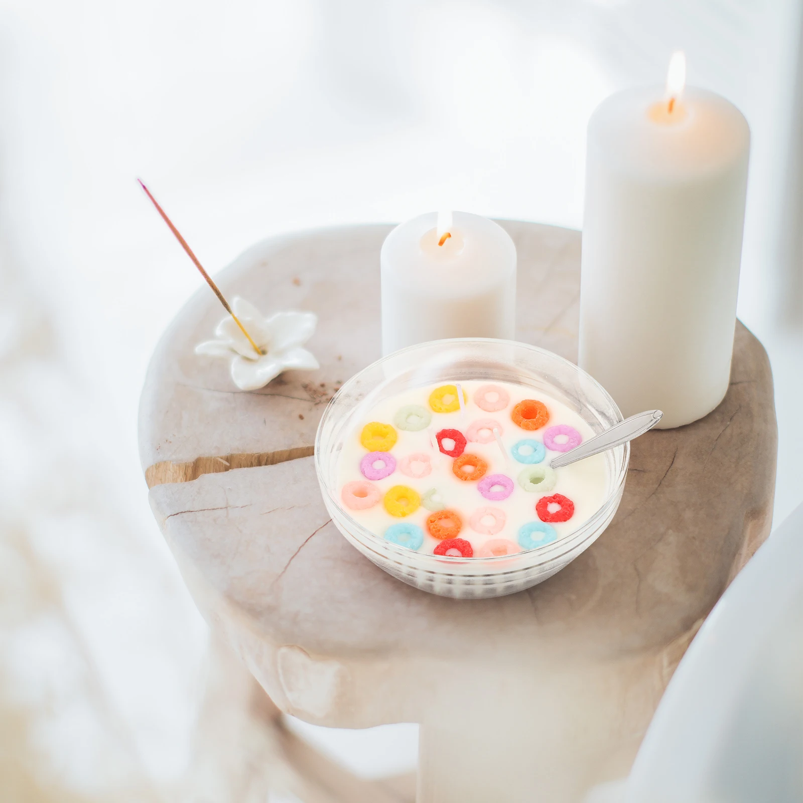 

Cereal C Wax nament Mini Shaped Decorative Cereal C Bowl Paraffin Desktop Food Model Imitation Bowl C
