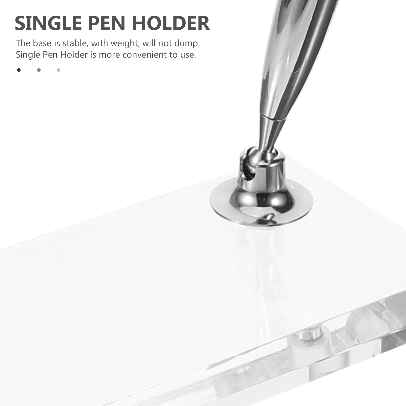

Single Pen Holder Acrylic Desk Stand Stable Base Creative Dip Pen Holder for Office Study School Desktop Accessories