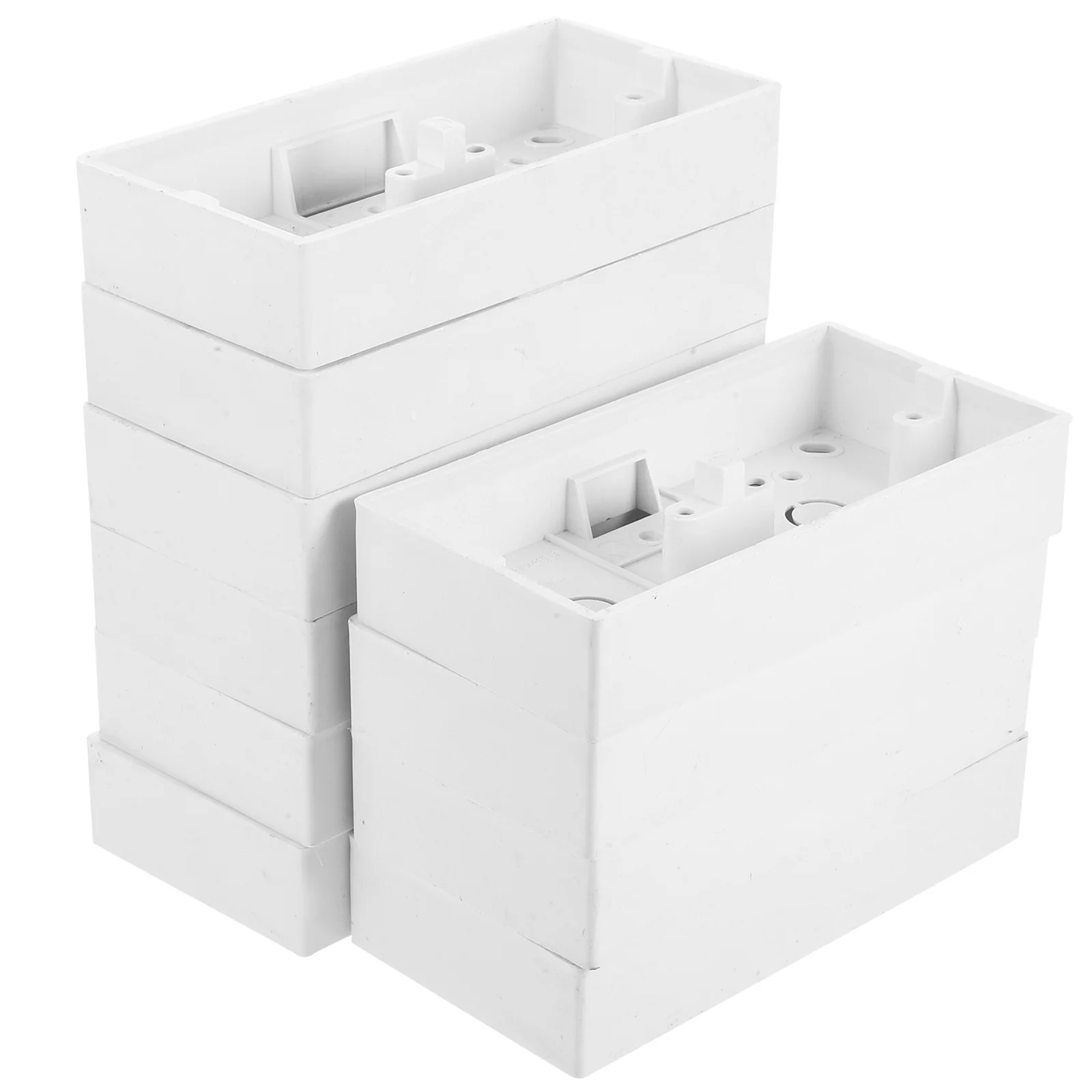10Pcs Durable PVC Electrical Switch Box Surface Mount Wall Outlet Junction Box Socket Base Under Cabinet Lights for Kitchen