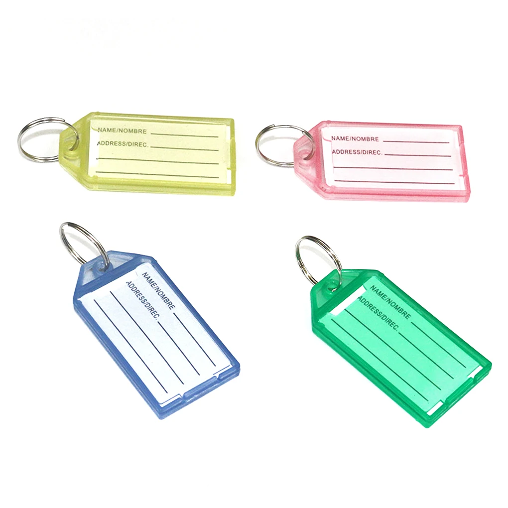 Keychain Name Tag Luggage Card Keyring Key Chain Label Backpack Red