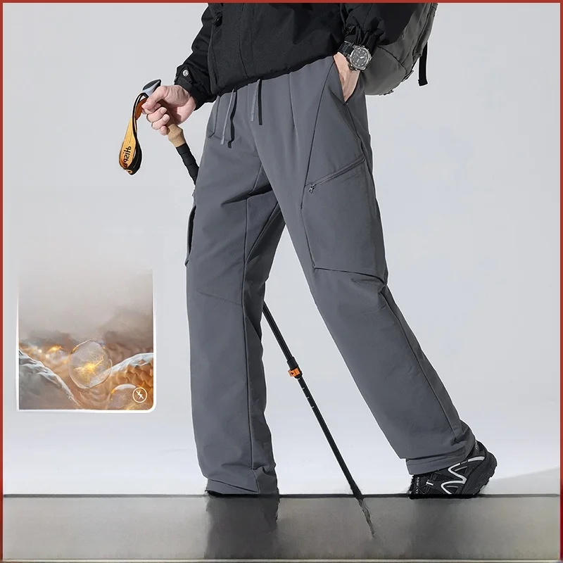 

Зимние пуховые брюки, мужская уличная спецодежда, теплая 3D пошив, длинные прямые брюки Faion Urban Sle Du down Filling