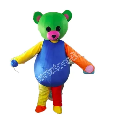 

New Adult Hot Sale Foam Colourful Bear Fancy Cartoon Mascot Costume Plush Christmas Fancy Dress Halloween Mascot Costume