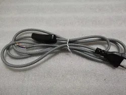 2m AC 220-250V EU Power Cord with Switch Fabric Covered Electrical Power Cable For DIY Table Lamp Cord