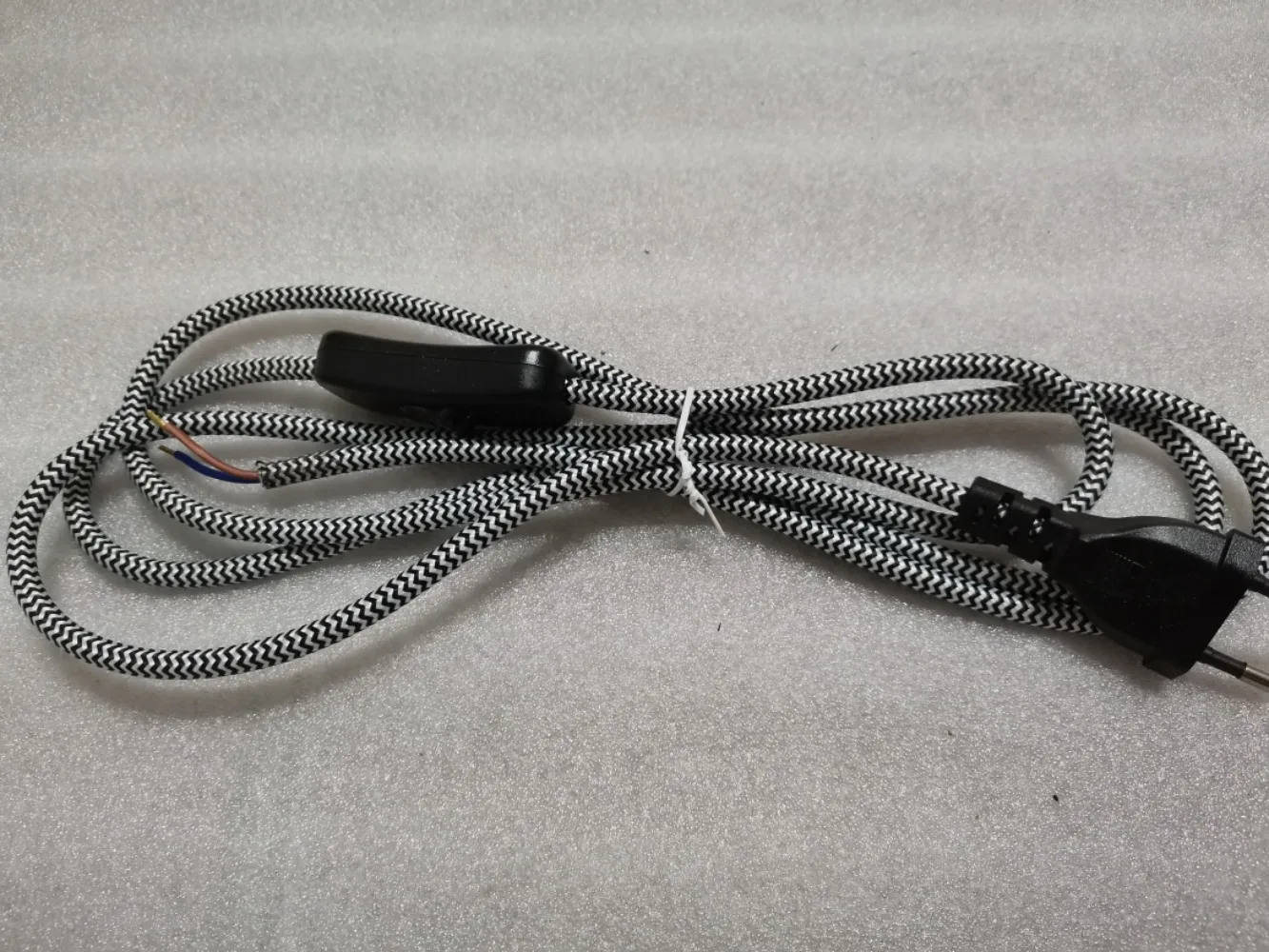 2m AC 220-250V EU Power Cord with Switch Fabric Covered Electrical Power Cable For DIY Table Lamp Cord