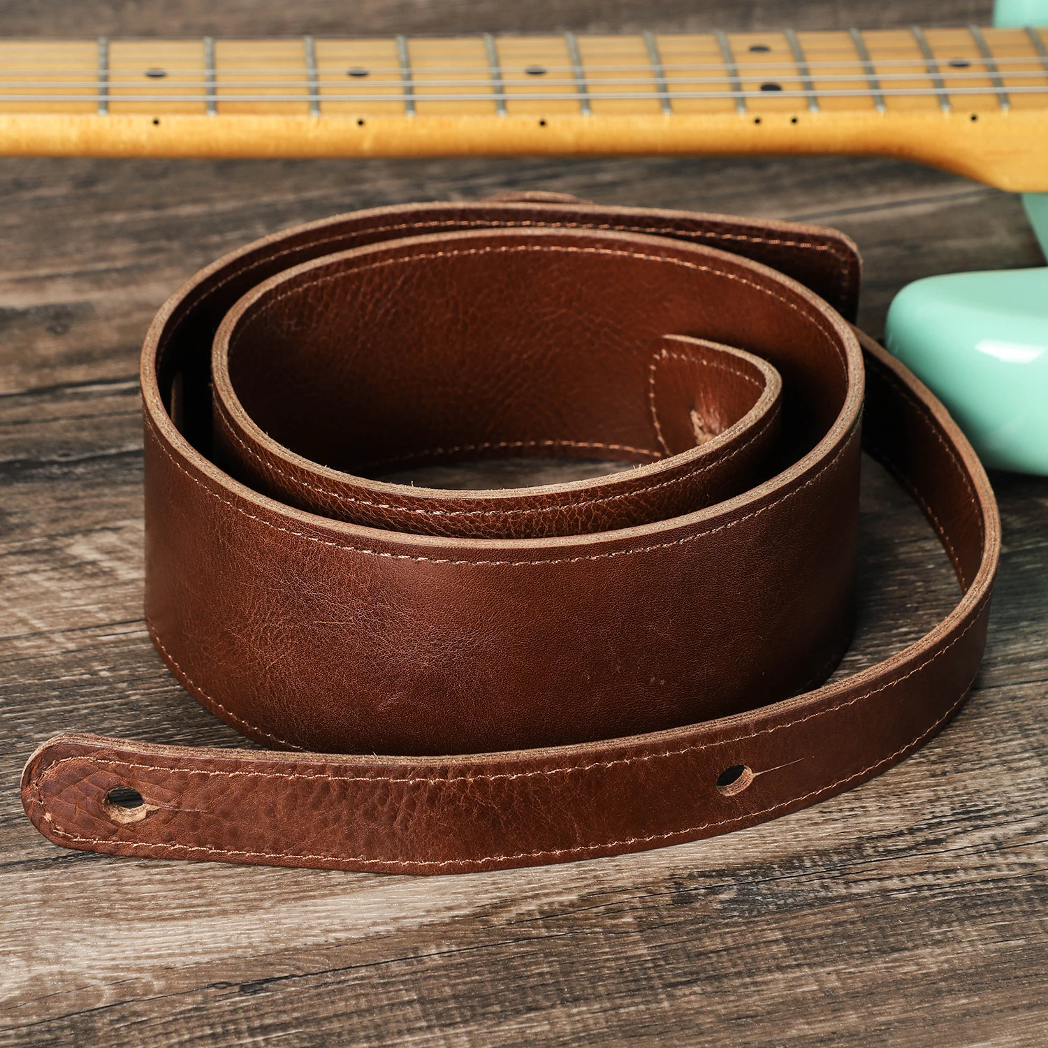 

Genuine Leather Custom Adjustable Vintage Trendy Guitar Strap CF6014 Custom Fit for Bass & Acoustic Electric Musical Instruments