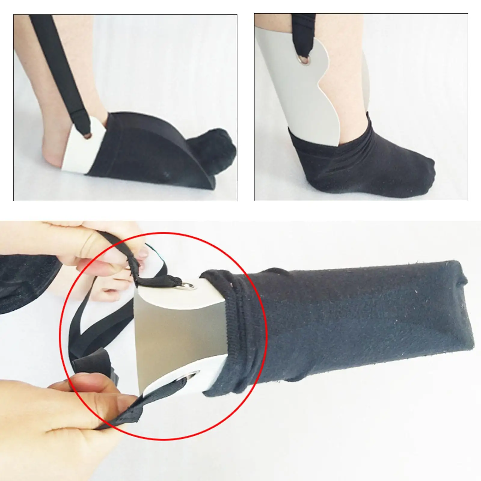 Sock Puller Helper Aid No Blending Stocking Assist Dressing Tool for Women Disabled Injuries Put Socks on with Foot Brace