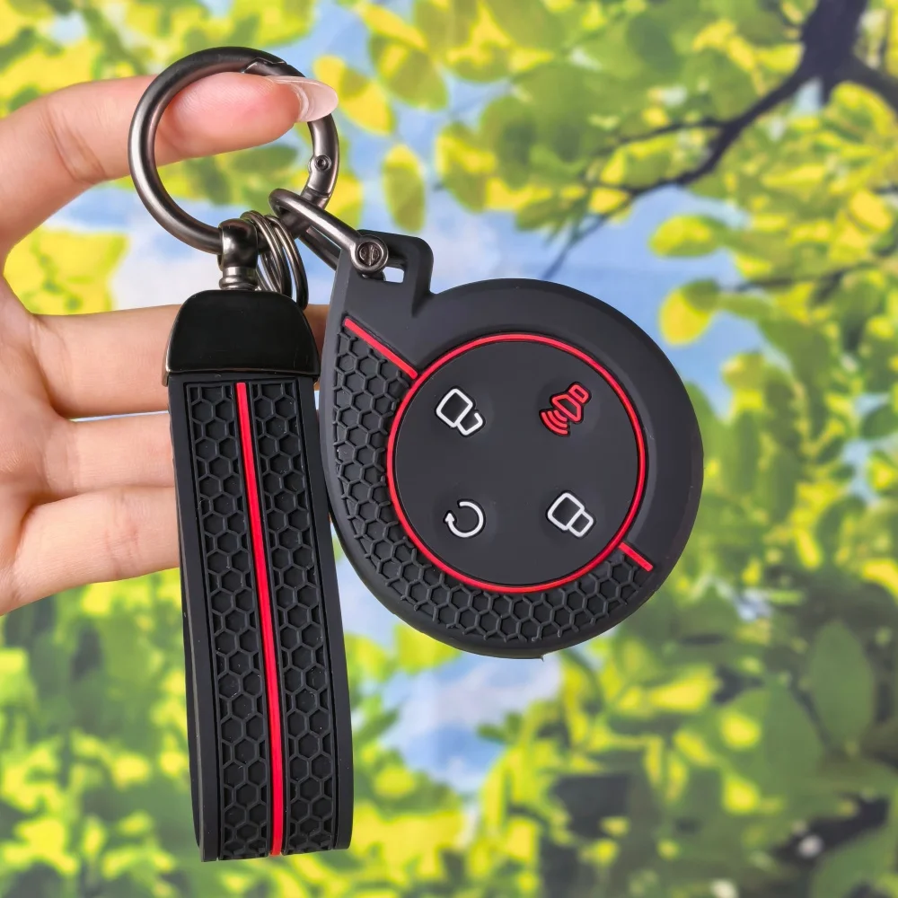 Track Honeycomb Rhombus Key Fob Shell With Keychain For Great Wall POER Truck GWM P Series Pickup Cannon Alpha Decorative Cover