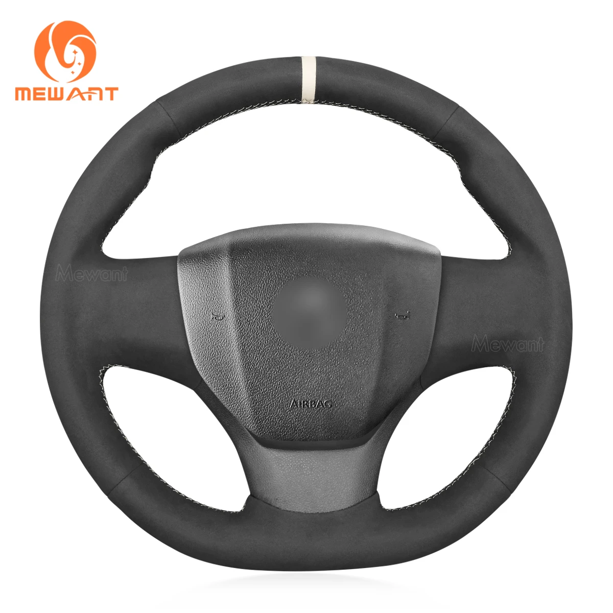 MEWANT Black Suede Steering Wheel Covers for Peugeot Expert Traveller Citroen Jumpy Spacetourer Fiat Scudo 2016 2017-2020-2022