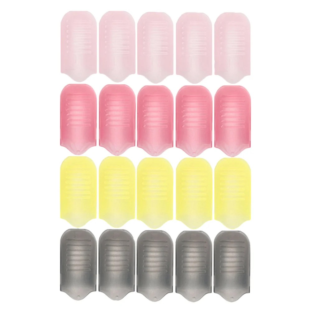 20 szt. Żelowych naklejek do usuwania lakieru hybrydowego, regulowane, zapewniające pewny chwyt na wszystkie palce, szybkie usuwanie, rozmiar podróżny, plastikowe klipsy do pudru do dipu.