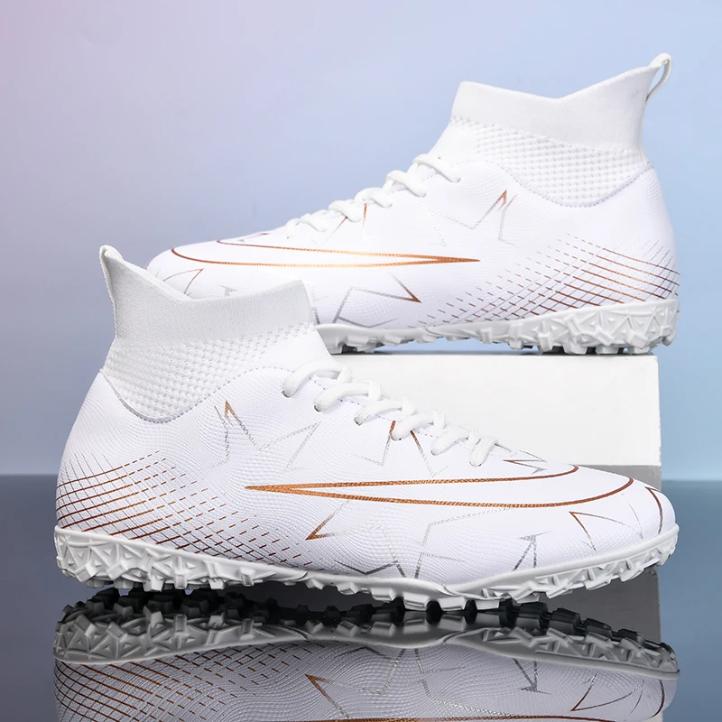 

Sports Indoor Short nail shoes Men's Football Shoes Adult High-Tops Wear Resisting Training Shoes Adult Non Slip Shoes