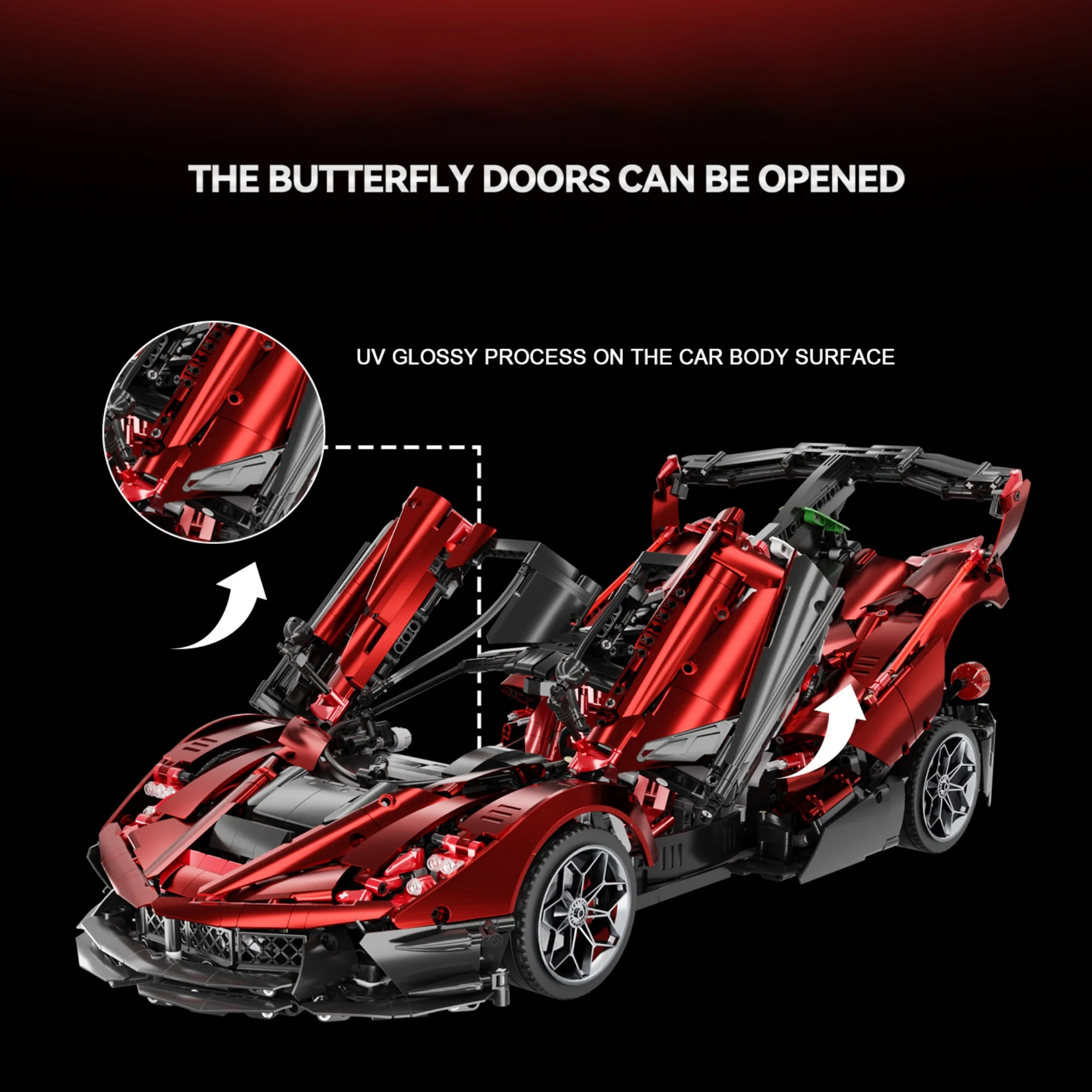 4058 деталей масштаб 1:8 технический конструктор LaFer Supercar классический красный спортивный гоночный автомобиль модель из кирпичиков идеи для сборки игрушки взрослых подарки