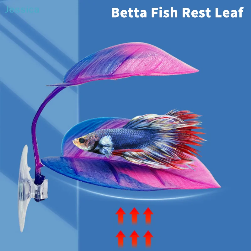 ♥ Hojas de Descanso para Peces Betta - Hoja de Hamaca de Silicona para Acuario con Ventosa para Decoración y Descanso de Peceras
