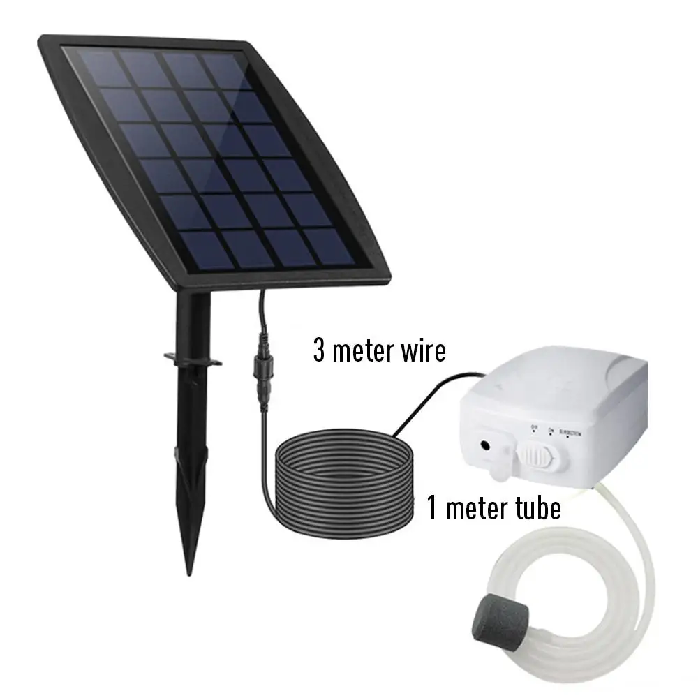 

3w Solar Oxygen Pump Air Pump Kit Usb Rechargeable Oxygen Generator Aquarium Fish Tank Outdoor Pond Garden Decor