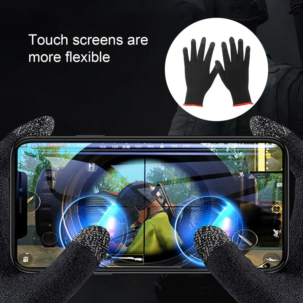 Silver Fiber Gaming Gloves Gaming Mobile Game Gloves Enhance Gaming Experience with 2pcs Breathable Lightweight for Mobile