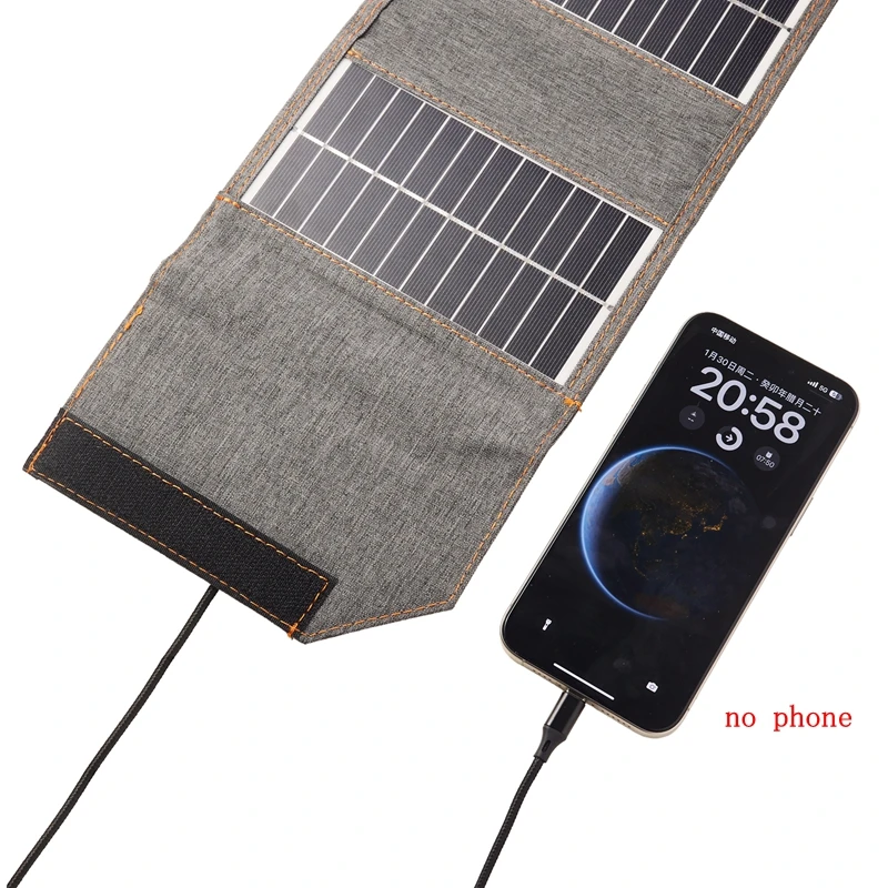 80W/130W Folding Solar Panel USB 5V Solar Charger Portable Solar Cell Outdoor Phone Power Bank for Camping Hiking + 3 in 1 Cable