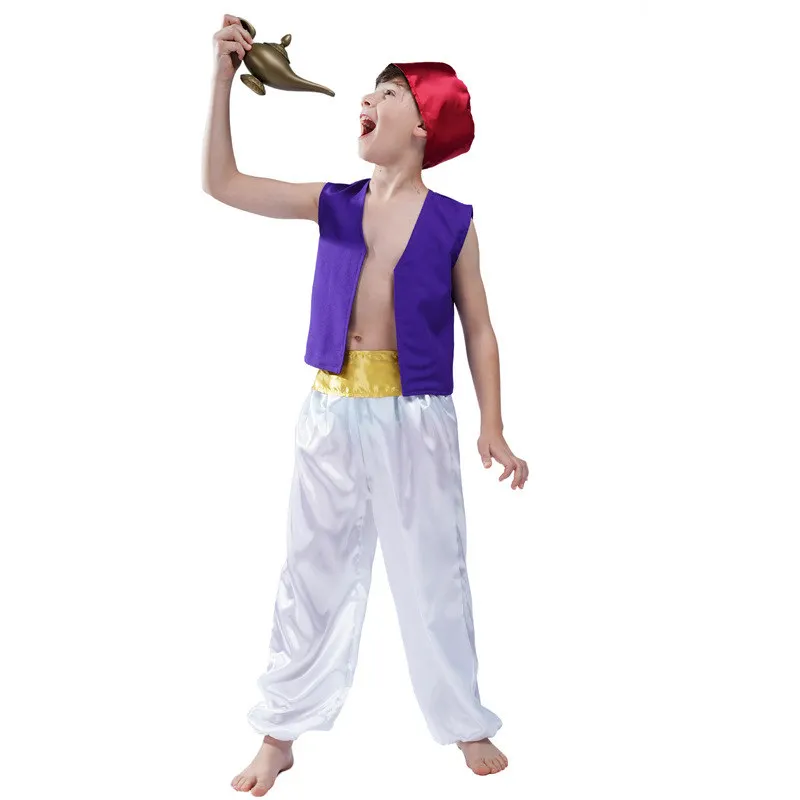 زي الأمير العربي للهالوين للأولاد، ملابس أداء دبي، الشرق الأوسط، ملابس عربية، زي المسرح العرقي التقليدي