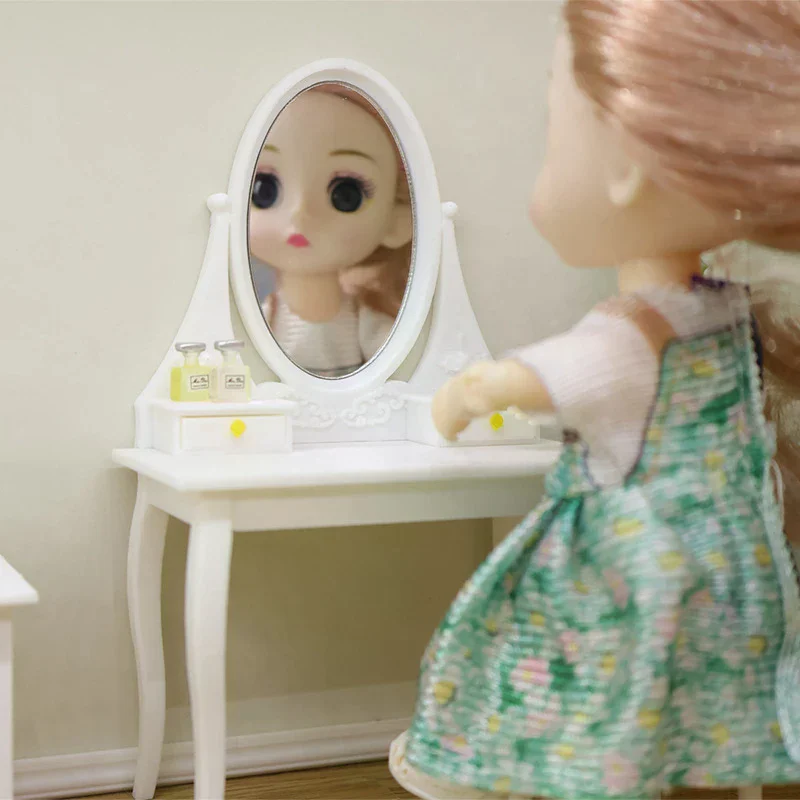 Dollhouse Simulation Dressing Table Model Dollhouse Bedroom Decoration Dolls House Living Scene Decor Accessories