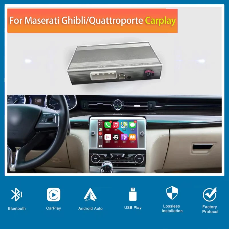 

Carplay For Maserati Ghibli Quattroporte Car Wireless carplay Android Auto mirror link Reverse image interface box Plug and Play