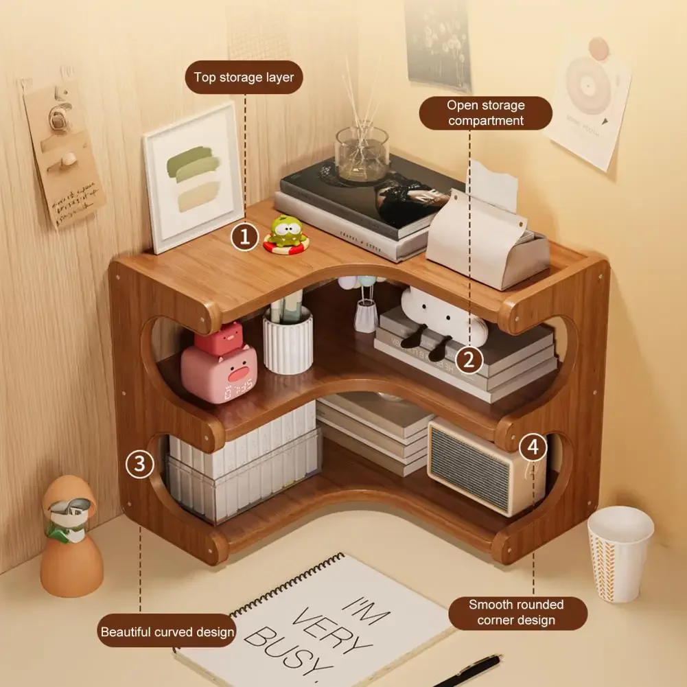 

Многослойная угловая настольная стойка для хранения, глухая коробка, органайзер для чашек с водой, книжная полка, экономия места для домашнего офиса