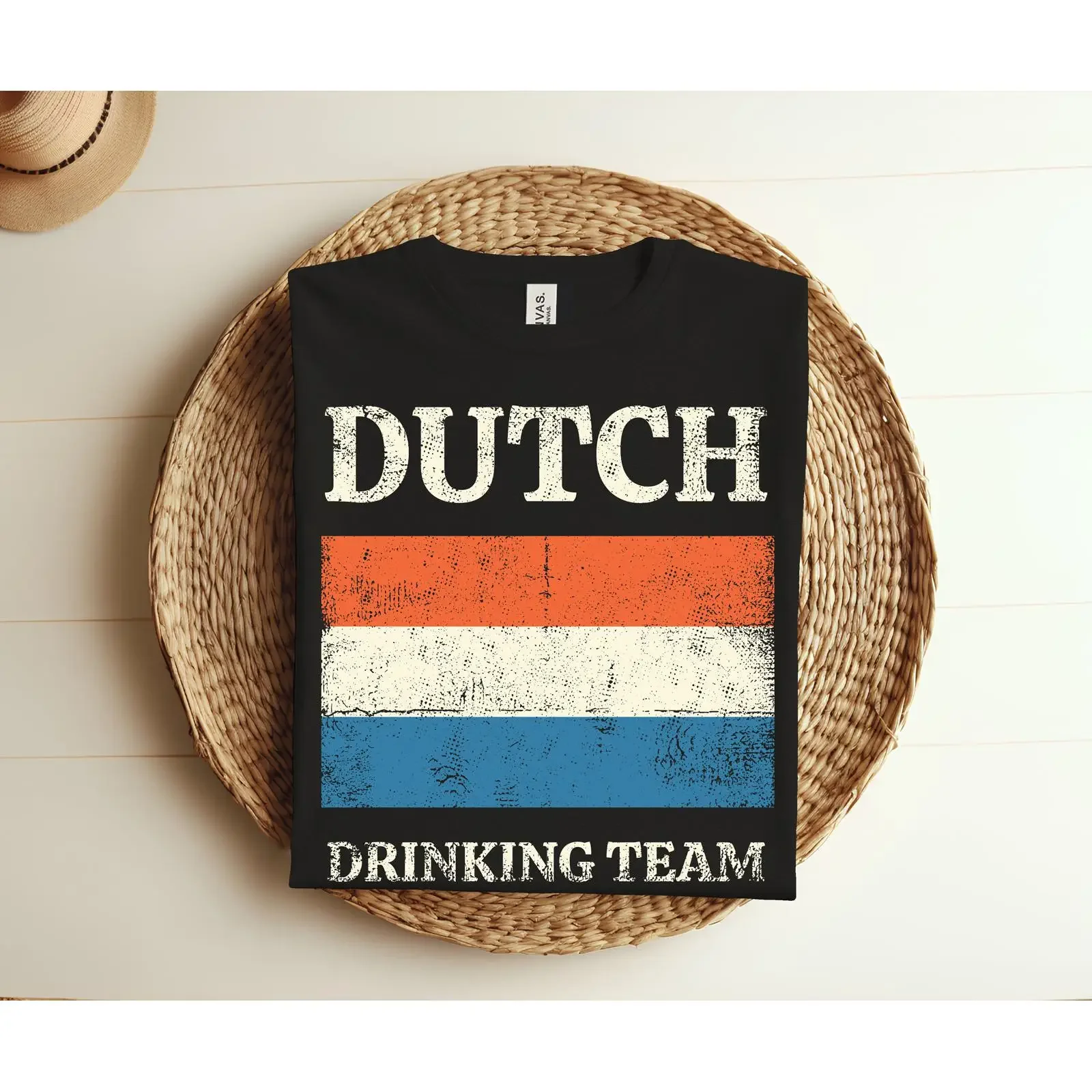Dutch Drinking Team Netherlands Flag T Shirt Vintage Retro Holland Pride  vintage Washed streetwear Breathable Stretched