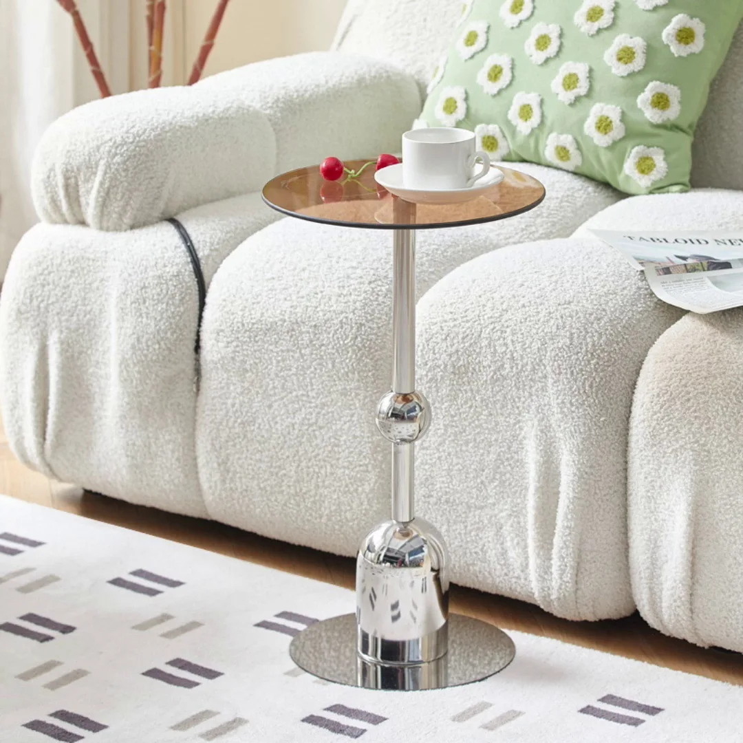 Cream-style side table, small round table, minimalist modern living room home internet-famous small apartment storage table