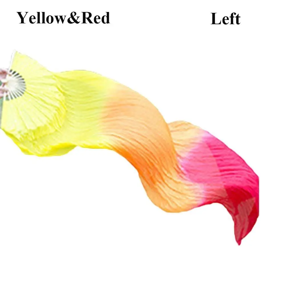 Hot Sell Kid Women Belly Dancing Fan Multicolors 150cm Practice Dancer Tool Gradient Color Rayon Silk Fans Dance Accessories