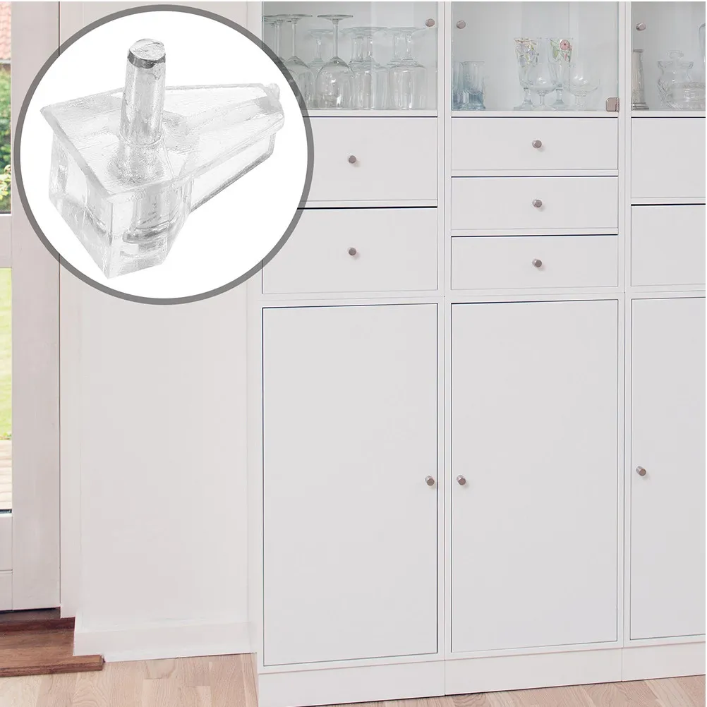 200Pcs Shelf Support Peg Transparent Plastic Pins Cylindrical Cabinet Kitchen Wardrobe Cupboard Furniture Holder