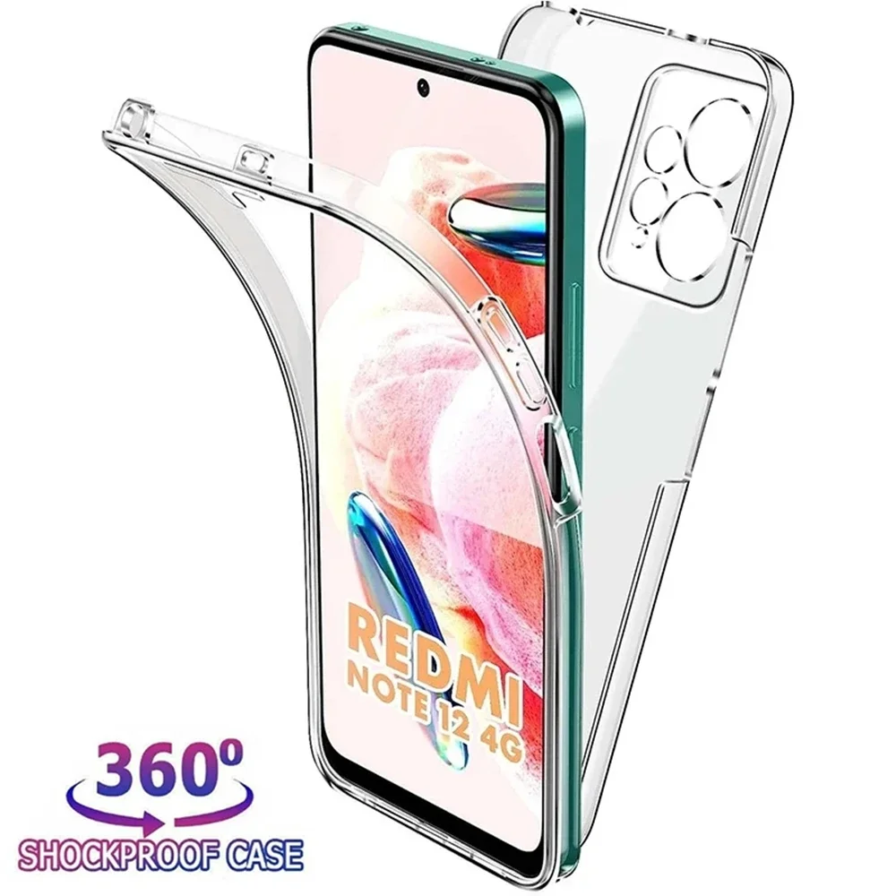 360 Full Body PC+Silicone Case for Xiaomi Redmi Note 13 Pro Plus 12S 11S 10S 9 8 Pro 9S 13T 12T 11T 10T Lite Poco X6 X5 X4 X3 F3