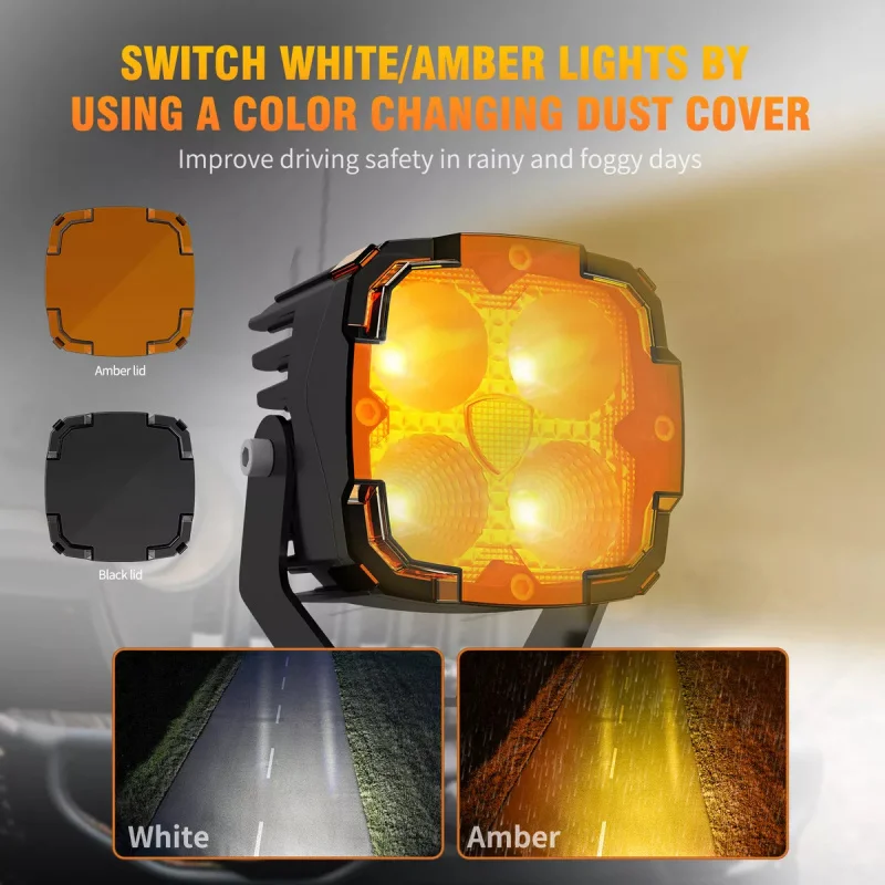 

off-Road Spotlight Daytime Running Lamp Four-Leaf Clover 9-36v Front Bumper Medium Mesh Searchlight Applicab