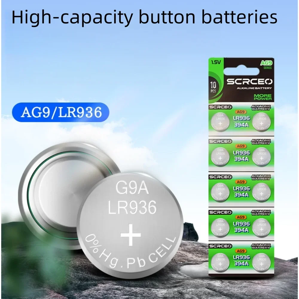 2-30PCS 1.55V AG9 56mAh Button Cell LR936 394 SR936SW CX194 LR45 G9A 194 394A SR936 L936F Cell Coin Watch Toys Remote Battery