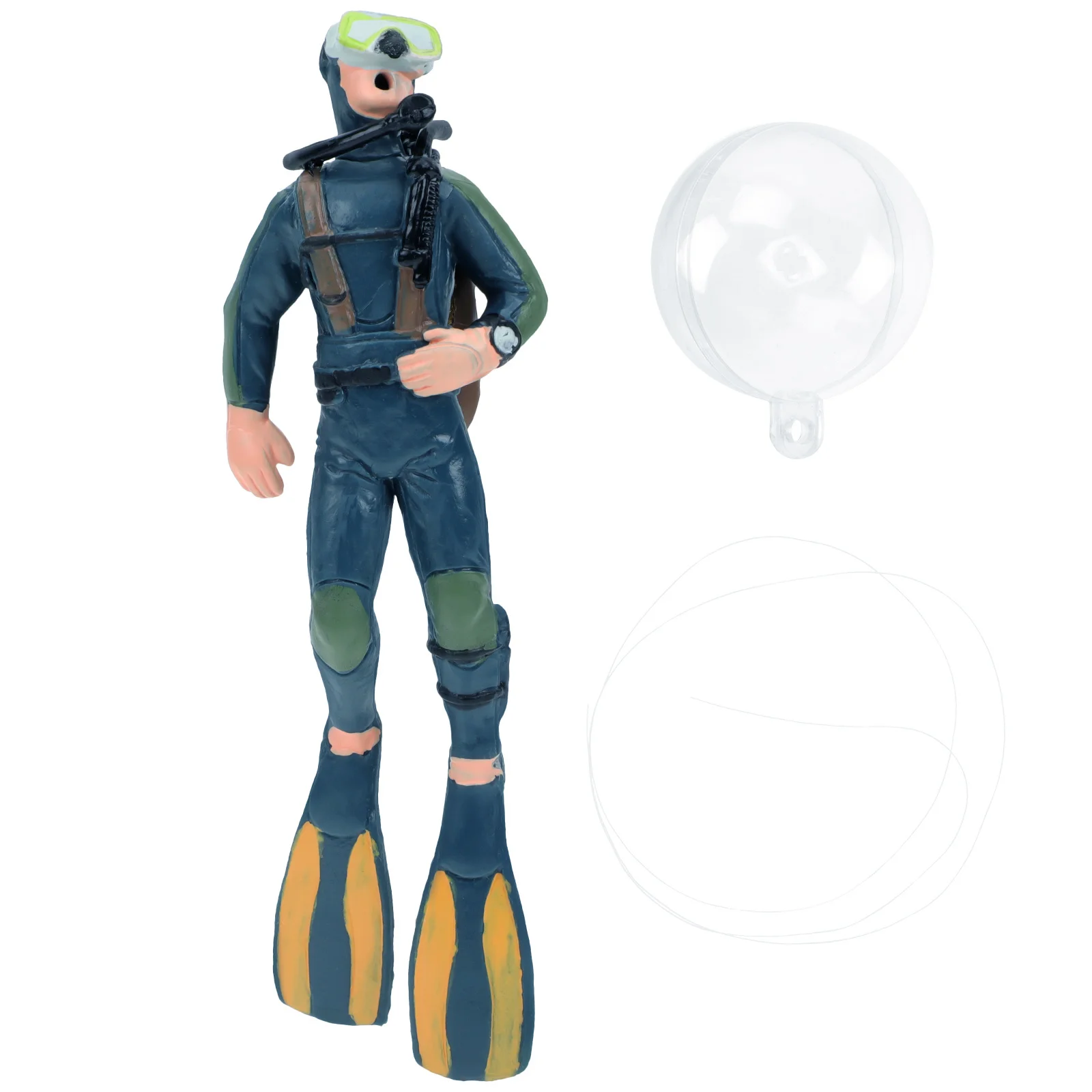 

Resin Diver Ornament for Fish Tank Aquarium Simulation Decor Small Compact Wear Resistant Break Resistant Natural Lively