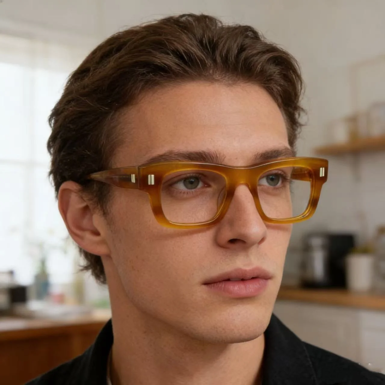 

High Quality Acetate Square Glasses Frame Man Thick Fashion Eyeglasses Frames Men Women Reading Prescription Myopia Frames