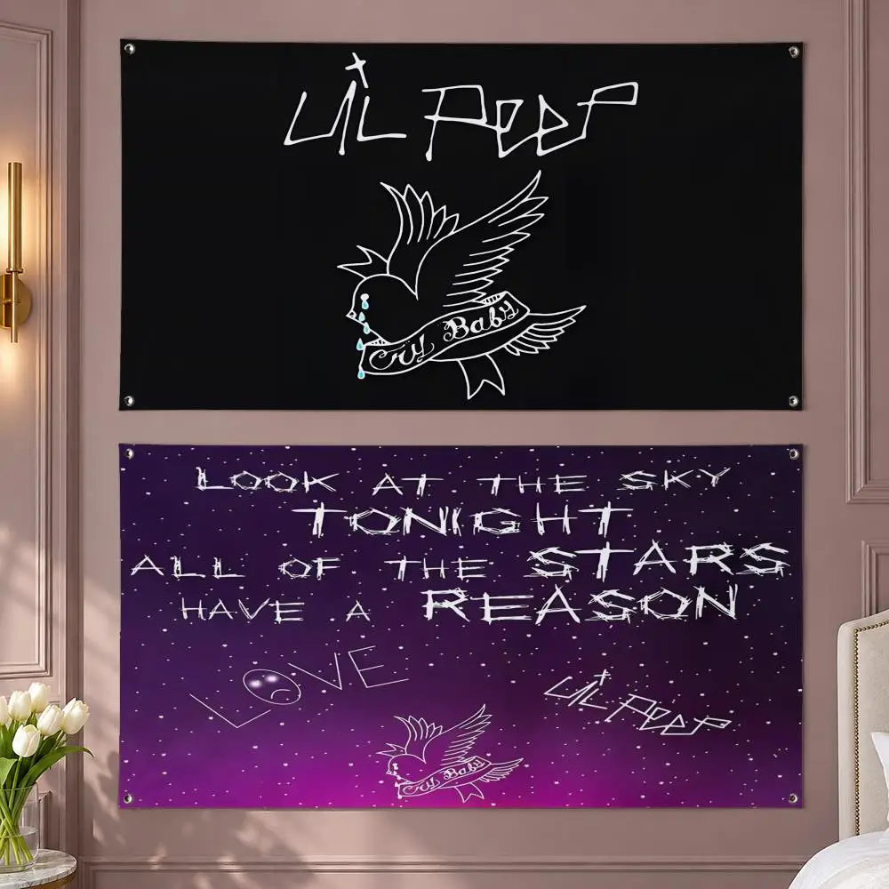 Lil Peep Flags Aesthetic Room Decor Wall Hanging For Bedroom Dorm Gaming Room And Parties