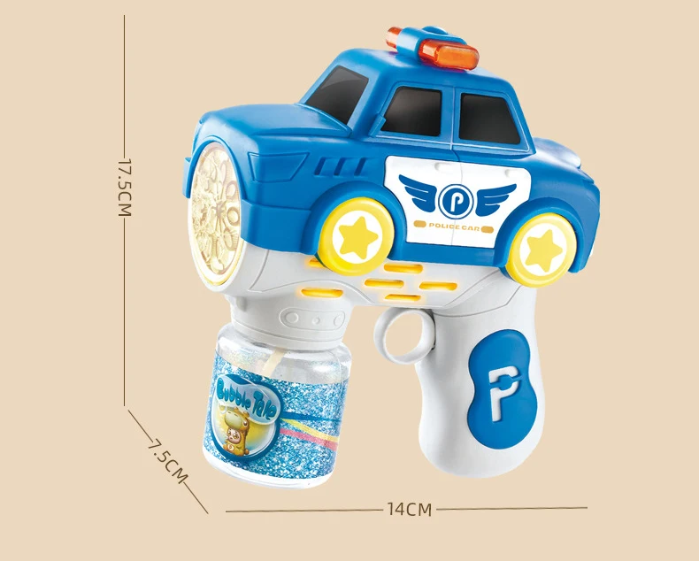 Machine à bulles électrique portative en forme de voiture de Police, soufflant de savon, lumières sonores, jouets pour enfants, fête en plein air, jeu de mariage