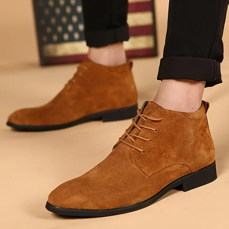 Waterproof Mens Chukka Boots Windproof Slip-Resistant, Lace-up Shoes for Comfortable Outdoor Walking